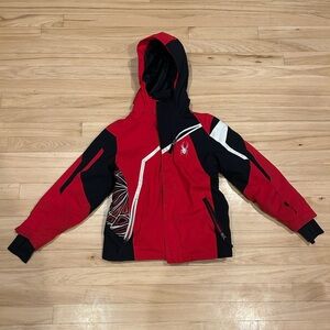 SPYDER Red and Black Hooded Ski/Snowboard Jacket